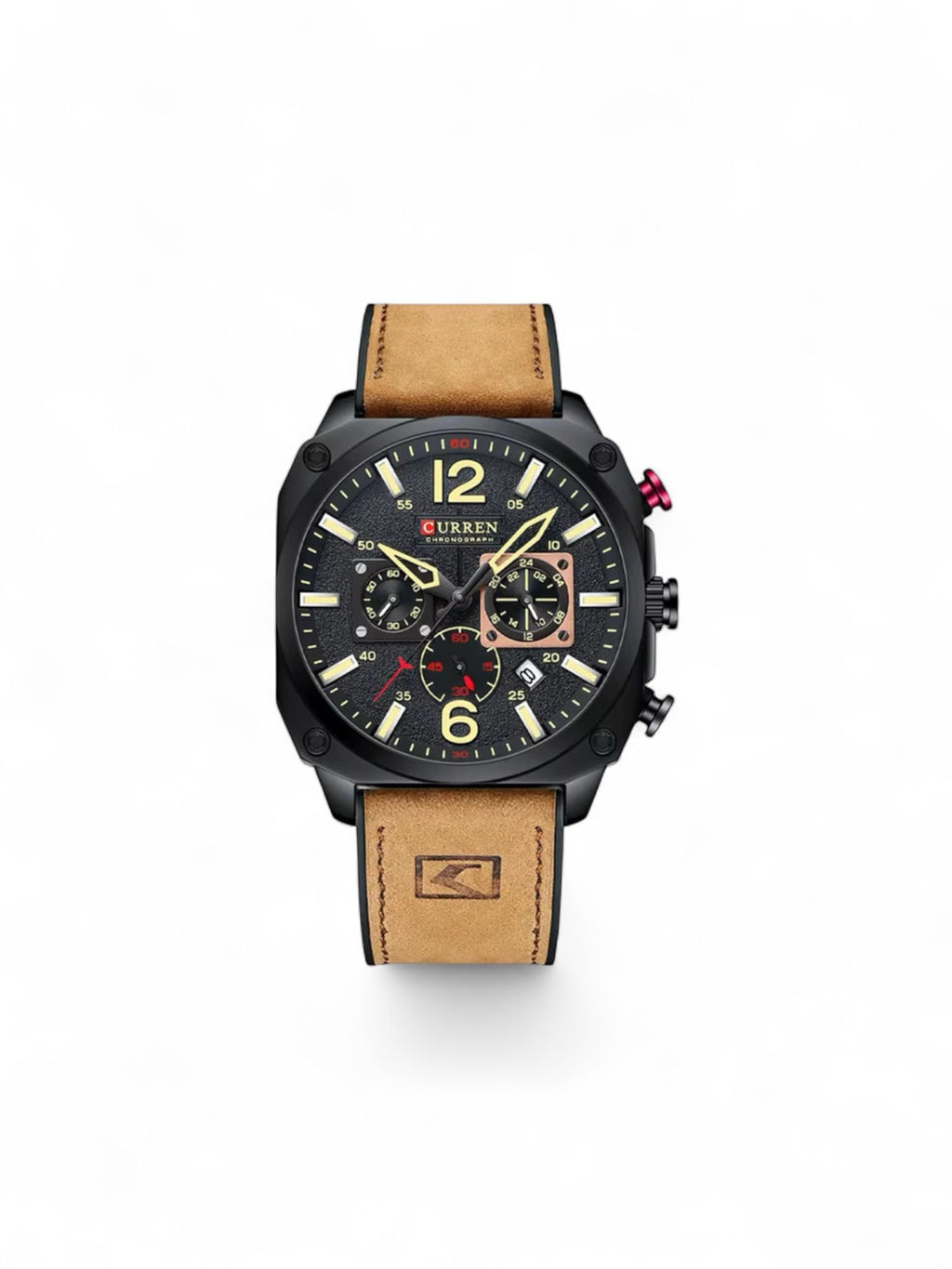 CURREN 8398 Chronograph Leather Watch