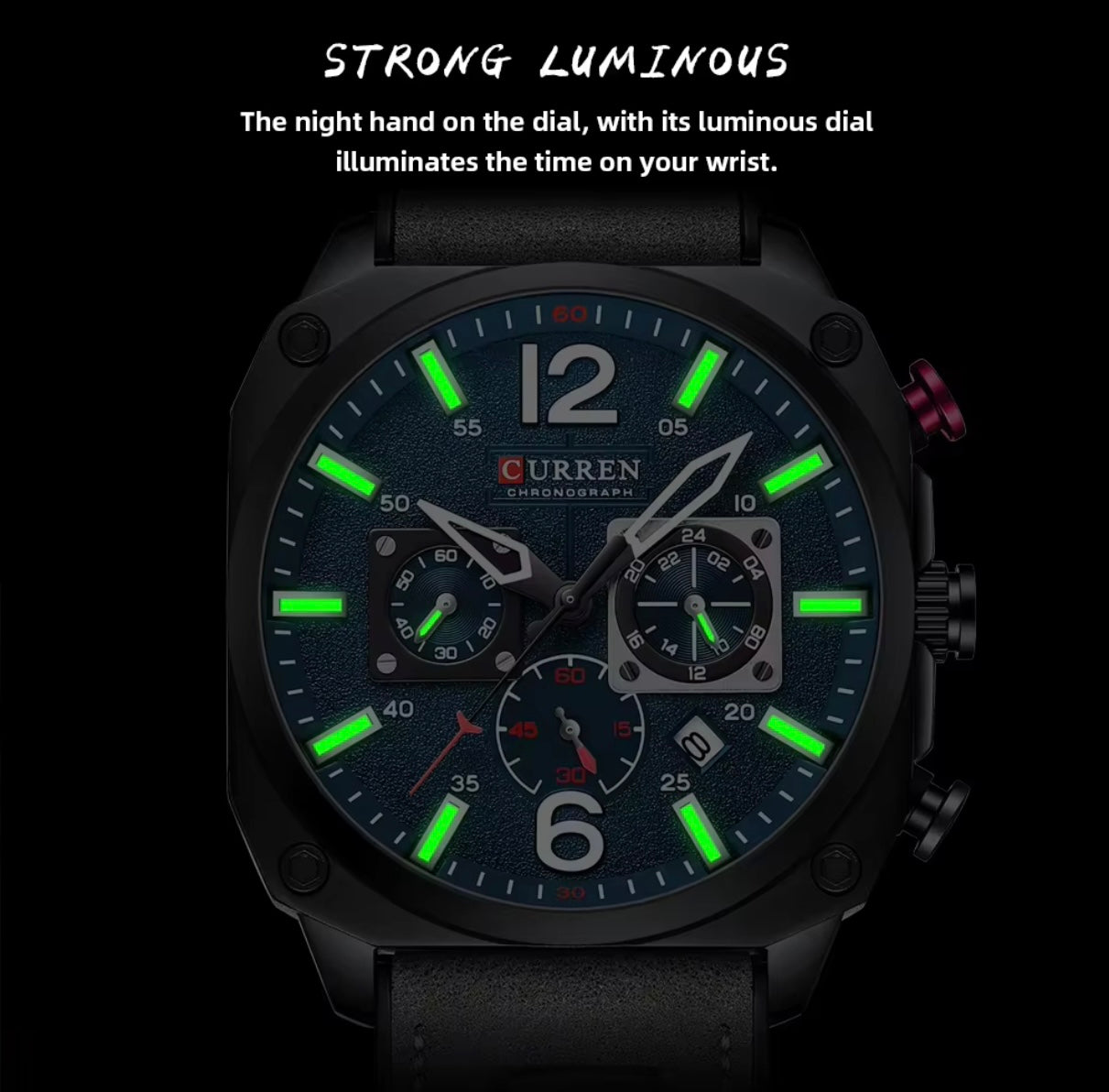 CURREN 8398 Chronograph Leather Watch