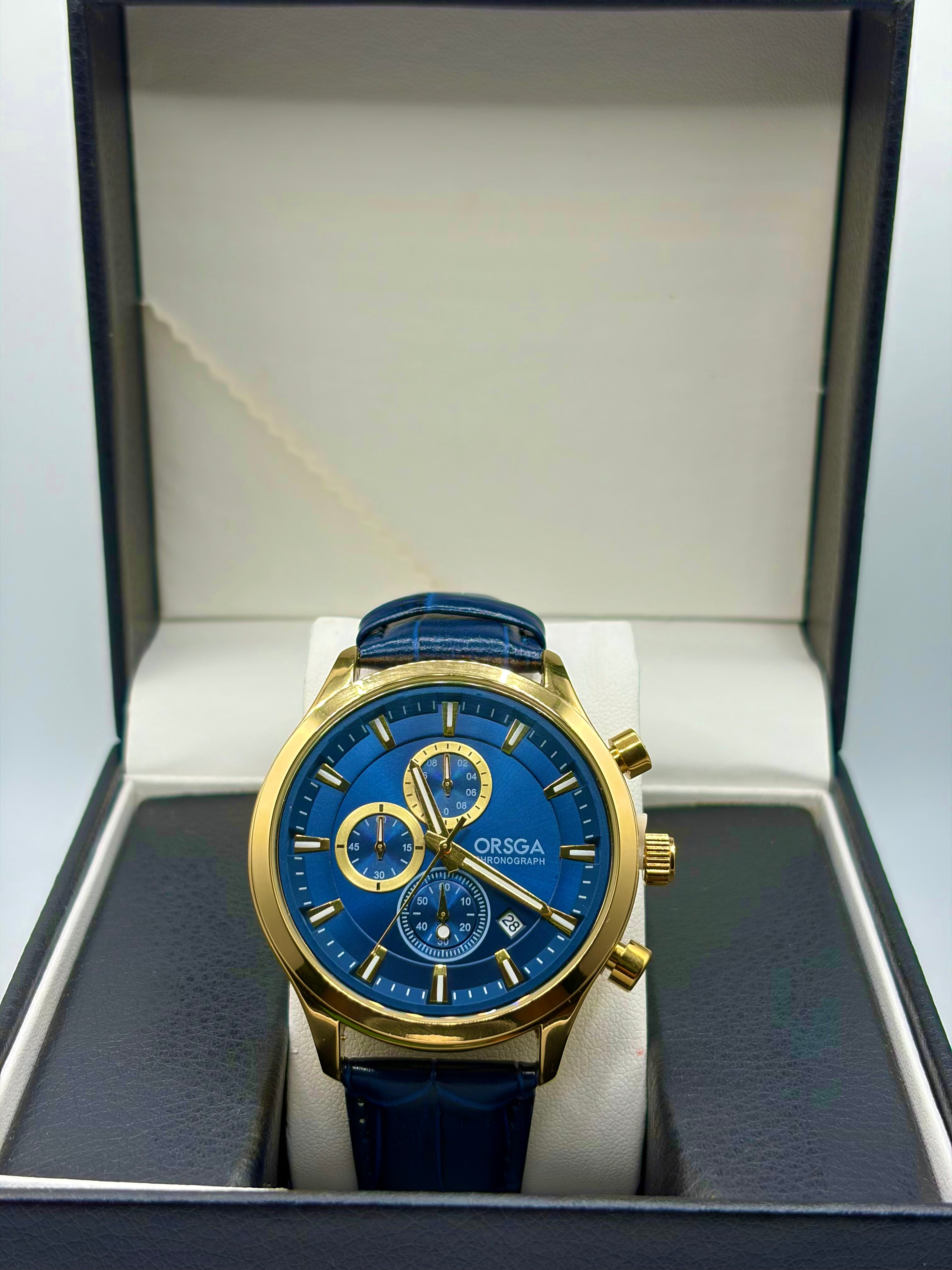 ORSGA OS-1369G Classic Chronograph Leather Watch