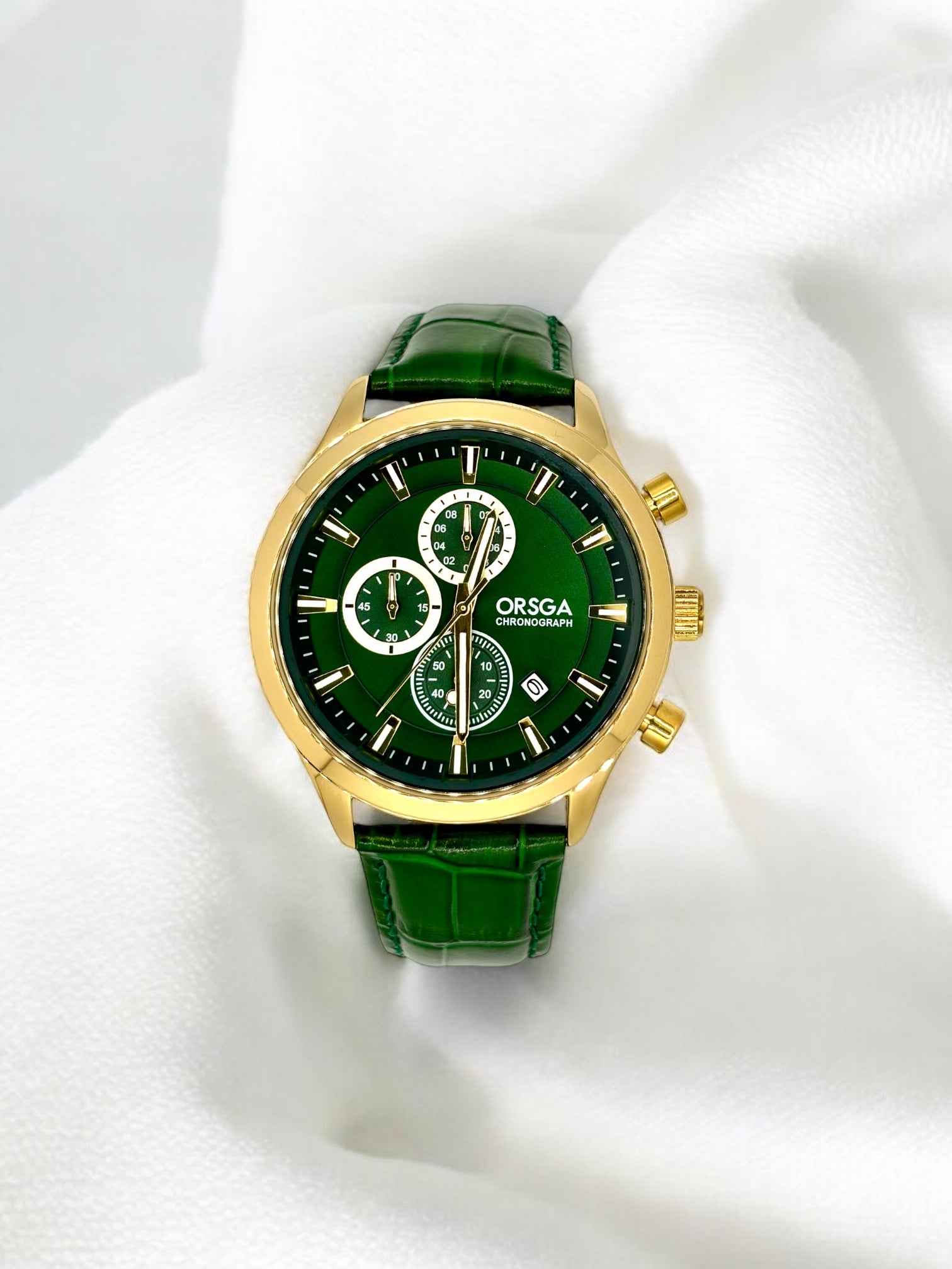 ORSGA OS-1369G Classic Chronograph Leather Watch