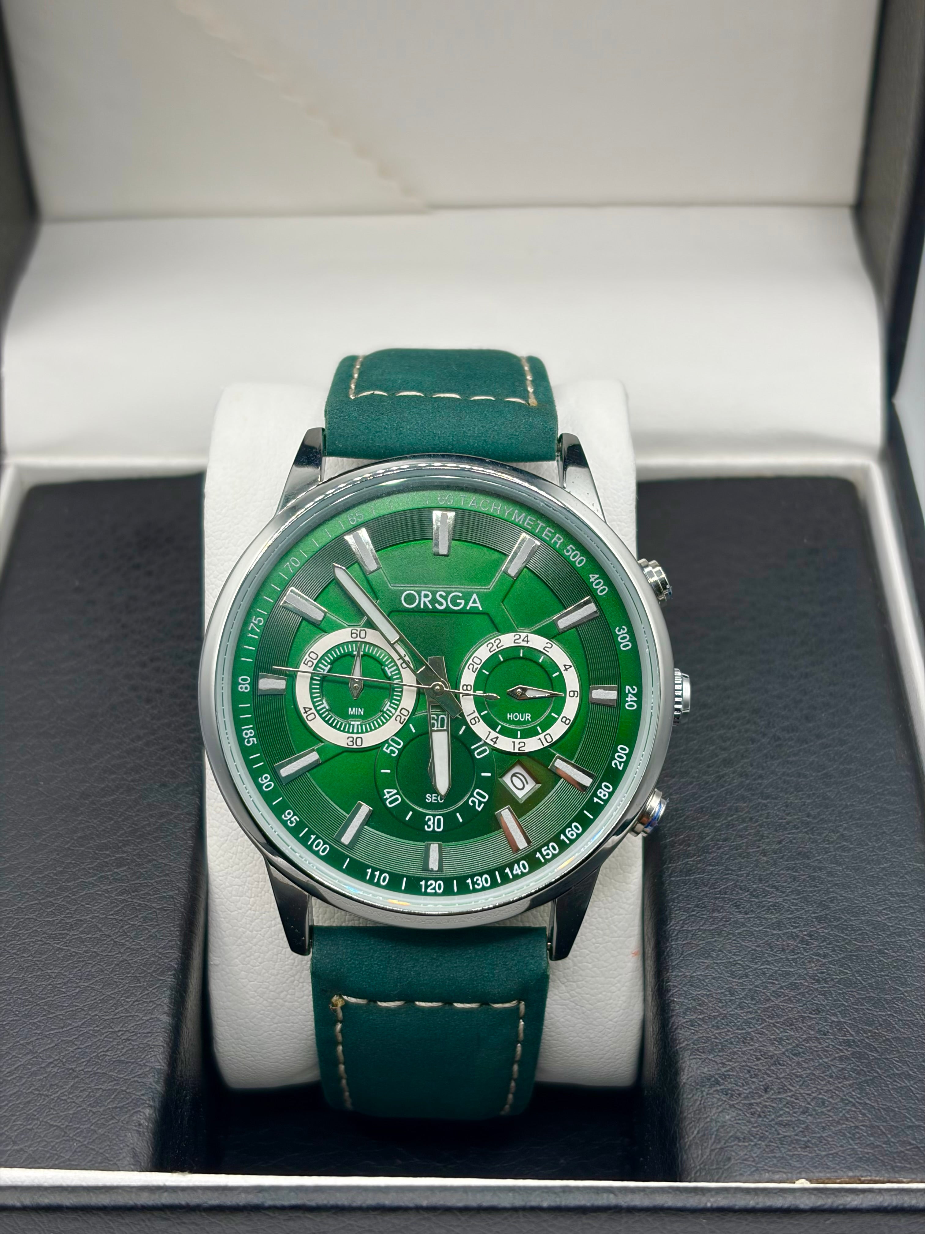 ORSGA 1130G Classic Chronograph Leather Watch